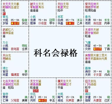 紫微斗數富貴格局——科名會祿格