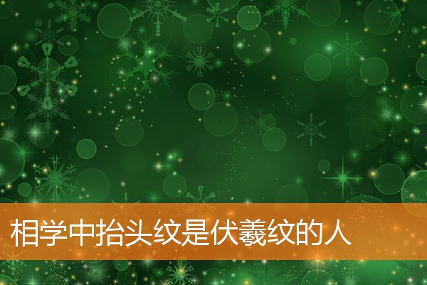 相學中抬頭紋是伏羲紋的人