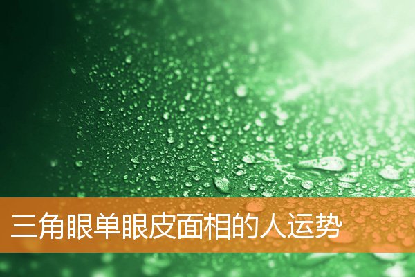 三角眼單眼皮面相的人運勢