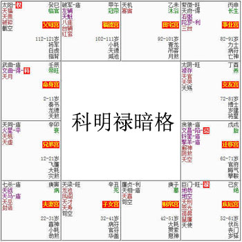 紫微斗數富貴格局——科明祿暗格
