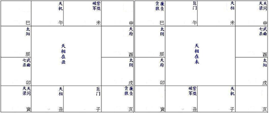 紫微命盤解析——天相星獨坐丑、未二宮守命