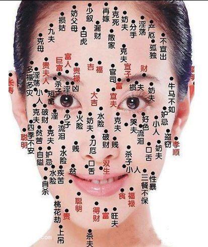看女人面相長痣算命圖解