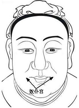面相算命圖解：面相十二宮圖之奴僕宮