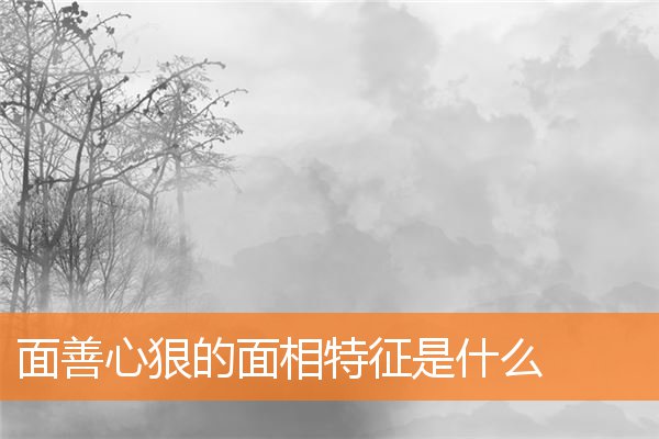 面善心狠的面相特徵是什麼